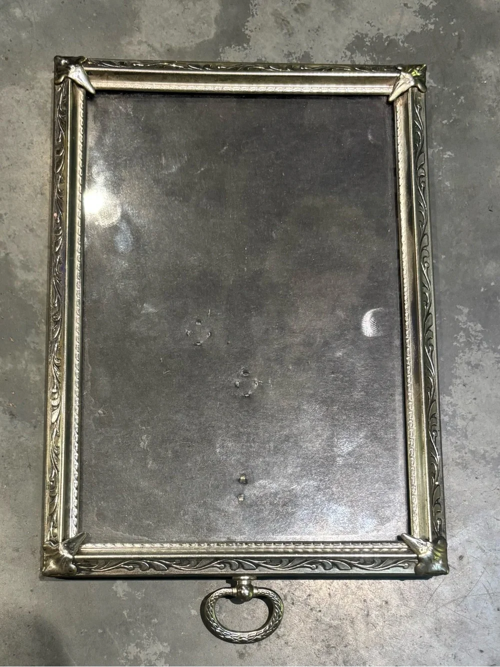 Vintage Ornate Silver-tone Filigree Picture Frame